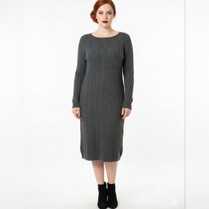 Paul Costelloe Alpaca Blend Cable Knit Sweater Dress Size XL